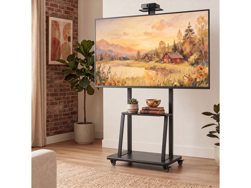  Support tv mobile support pour téleviseur 32-75 pouces hauteur réglable étagère  - Conforama B