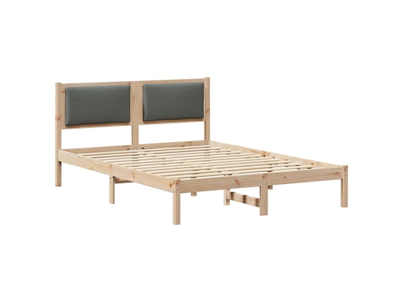  Lit double- lit adulte -  cadre de lit gris foncé 140 x 200 cm pin massif  - Conforama A