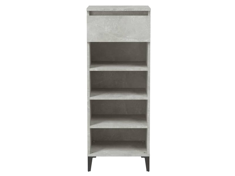  Meuble à chaussures, étagère à chaussures gris béton 40x36x105 cm bois d'ingénierie  - Conforama E