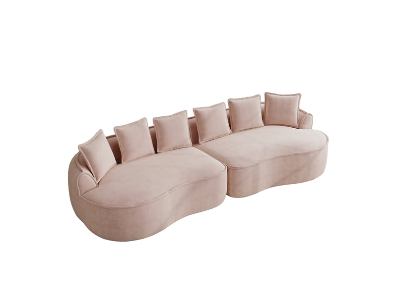 Canapé modulable, canapé 4 places – sans montage, coussins inclus, sans cadre, rose, en chenille - Conforama B
