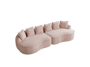 Canapé modulable, canapé 4 places – sans montage, coussins inclus, sans cadre, rose, en chenille