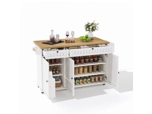 Desserte 3 portes 2 tiroirs coloris blanc mdf