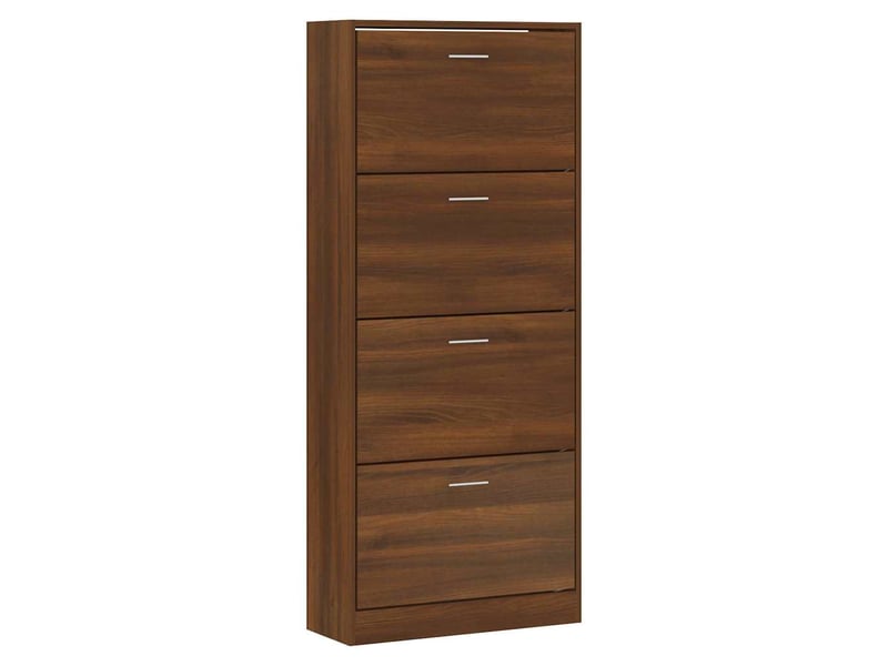  Meuble à chaussure | armoire à chaussures chêne marron 63x24x147cm bois d'ingénierie  - Conforama C