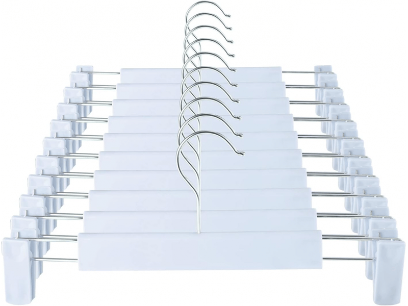 Cintres, cintres pour jupes peu encombrants avec crochets pivotants à 360°, cintres à pinces réglables, cintres pour manteaux, jeans (lot de 10, bleu - Conforama A