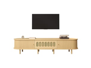 Meuble tv coloris bois clair 180 cm <strong>MODFU</strong>  <strong></strong>