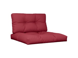 Lot de 2 coussins de palette, coussins de canapé rouge bordeaux tissu cf59607