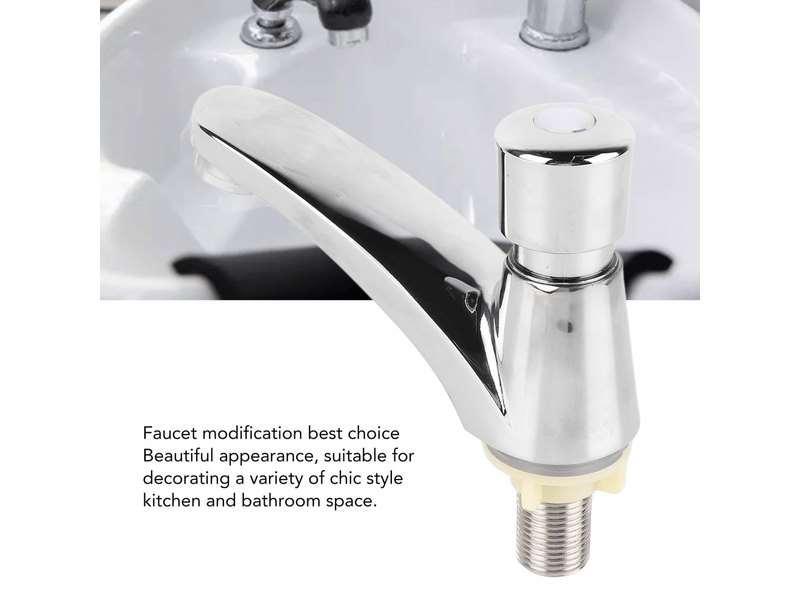  Robinet de cuisine temporisé à fermeture automatique en laiton - robinet évier froid simple pour salle de bain,hôtel et usage domestique  - Conforama B