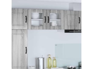 Cabinet en verre mural 2 pcs sonoma gris bois d'ingénierie shl3486