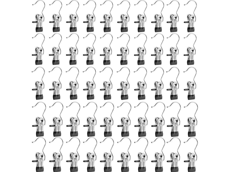  Cintres - corps métal chromé - crochet rotatif 360° - pinces recouvertes pvc - pour vêtements - lot de 50  - Conforama A