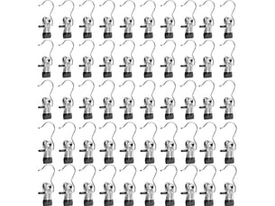 Cintres - corps métal chromé - crochet rotatif 360° - pinces recouvertes pvc - pour vêtements - lot de 50
