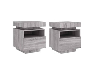 Vidaxl tables de chevet led sonoma gris 2pcs table de nuit 40x39x48cm chambre à coucher