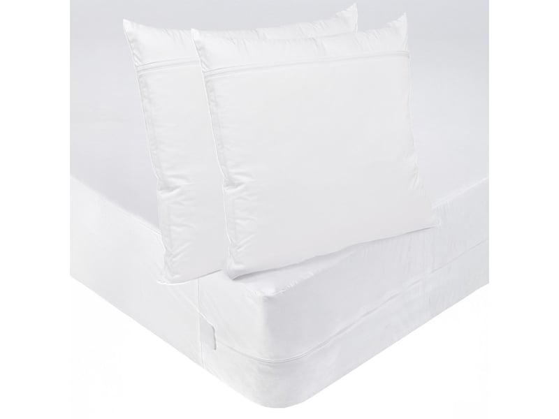 Pack anti-punaises de lit protège-matelas 140x190cm + 2 protège oreillers 63x63cm imperméables Marque Française - Conforama B