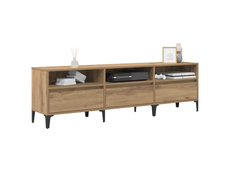  Meuble tv - banc tv - meuble de rangement 150 x 30 x 45 cm chêne artisanal  - Conforama C