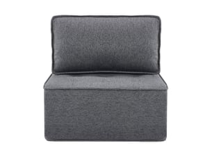 Canapé droit fixe 1 place Tissu gris
