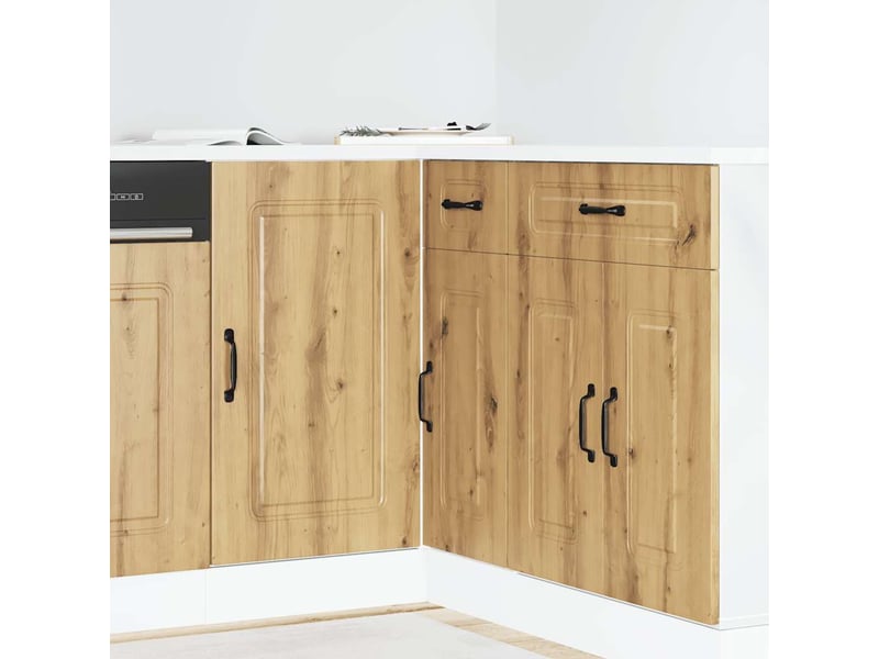 Meuble de rangement, armoire de cuisine kalmar chêne artisanal bois d'ingénierie shl5637 - Conforama B