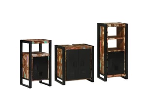 Ensemble de mobilier de salle de bain 3 pc multicolore et noir cf64406