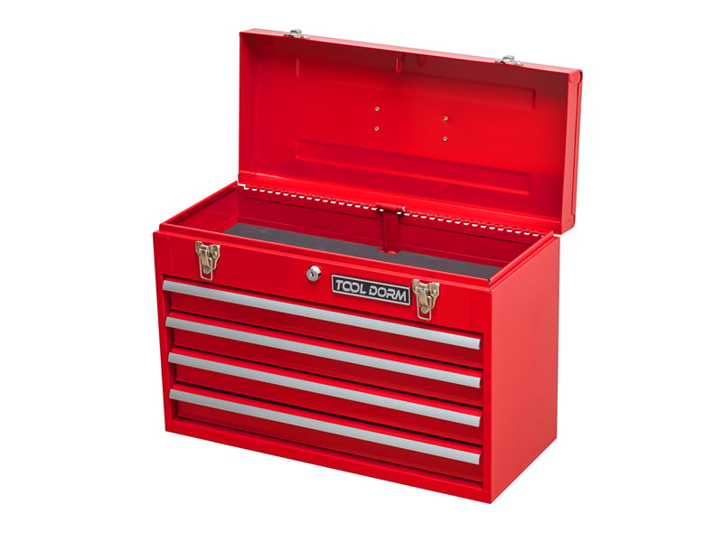  Boîte à outils métal 20,3 4 tiroirs verrouillable coffre rangement atelier garage rouge  - Conforama W