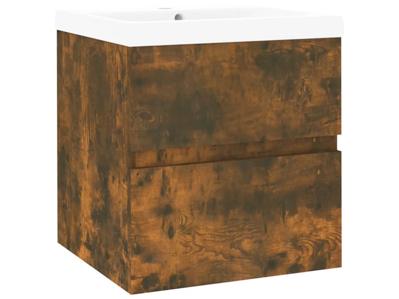  Meuble de lavabo avec bassin intégré chêne fumé bois d'ingénierie shl3695  - Conforama A
