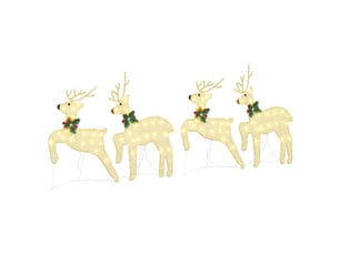 Lot de 4 rennes led, éclairage de noël, décoration de noël doré 45 x 19 x 65 cm tissu cf62087