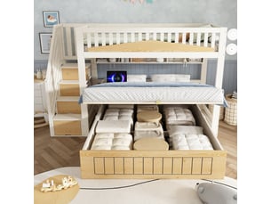 Lit superposé 90x200 cm <strong>HAUSS SPOLE</strong> <strong></strong> coloris naturel