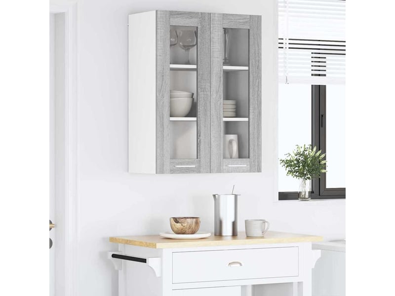 Meuble de rangement, armoire suspendue gris sonoma 60x31x80cm bois d'ingénierie - Conforama D