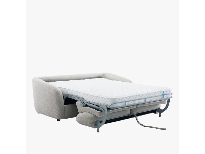 Canapé 3 places convertible en tissu blanc écru - Conforama C