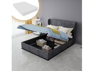 Lit coffre 140x200 cm MODENUIT coloris gris