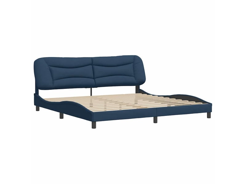 Lit double- lit adulte - cadre de lit sans matelas hvar bleu 200x200 cm tissu - Conforama B