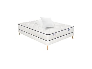 Ensemble matelas et sommier 160x200 cm Ressorts ensachés + mousse SIMMONS soutien Ferme épaisseur 23 cm
