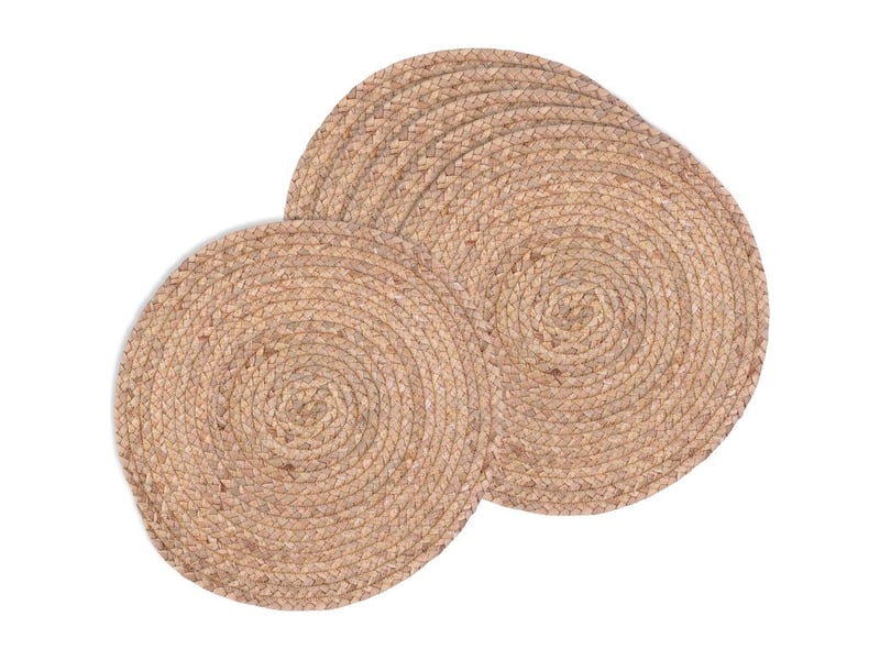  The home deco factory – sets de table en jonc de mer tissé – lot de 6 – diamètre 38 cm – épaisseur 0,6 cm – couleur sable naturel – pour repas familiaux  - Conforama A
