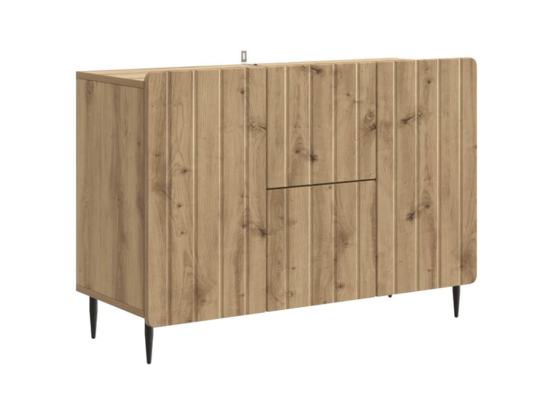  Buffet - bahut - meuble de rangement chêne artisanal 89 x 34,5 x 62 cm bois d'ingénierie  - Conforama A