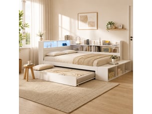 Lit simple 120x200 cm <strong></strong> <strong>Bliss Lite</strong> coloris blanc