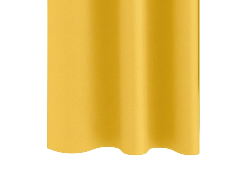  Lot de 2 rideaux occultants, rideaux black-out avec anneaux jaune moutarde polyester cf44678  - Conforama E