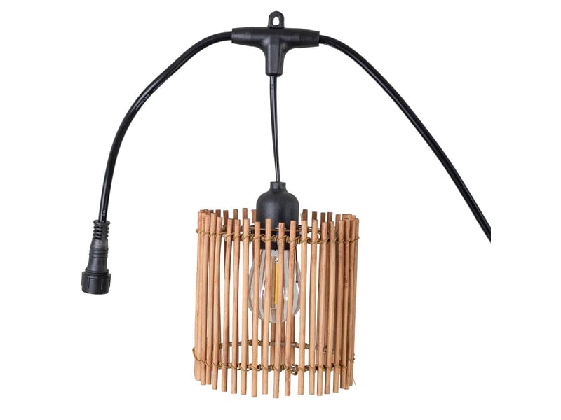  Guirlande de 10 lumières en bambou marron avec ampoule 500x12x12 cm (h)  - Conforama E