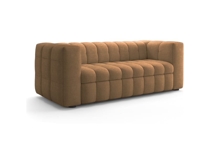 Canapé capitonné convertible 3 places en tissu chenille moka - ouverture express - cester Cester - Conforama E