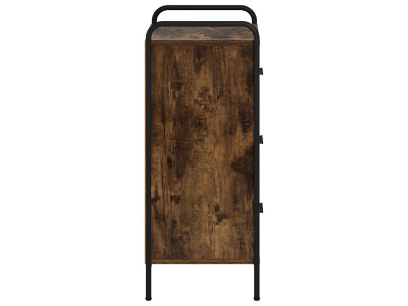  Buffet salon, buffet de rangement chêne fumé 97x33x81 cm bois d'ingénierie shl61407  - Conforama E