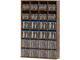 Étagère multimédia 24 compartiments 16 étagères réglables marron 89 x 20 x 130,5 cm
