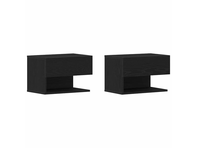 Table de chevet avec tiroir 2 pièces chêne noir 46 x 30 x 30 cm - Conforama A