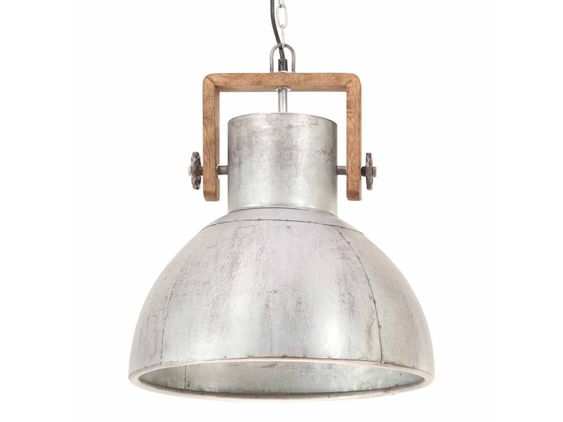  Lampe suspendue, suspension luminaire industrielle 25 w argenté rond 40 cm e27  - Conforama E