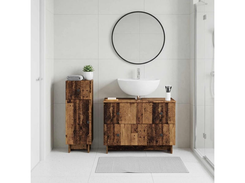  Ensemble de 2 meubles de salle de bain ede bois ancien cf63133  - Conforama B