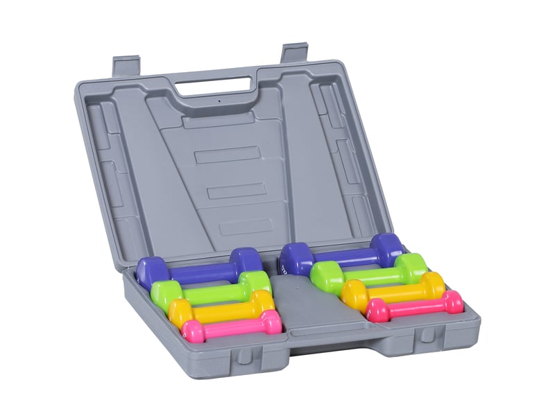  Set d'haltères avec mallette, 4 paires d'haltères de 0,5 à 2 kg pour entraînement à domicile  - Conforama A