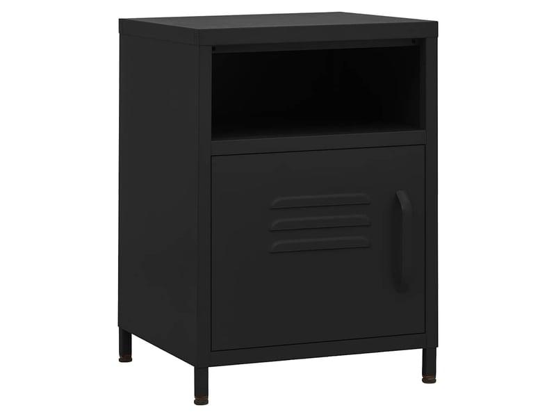  Lot de 2 tables de chevet - cabinet de chevet - table de nuit noir 35x35x51 cm acier  - Conforama A