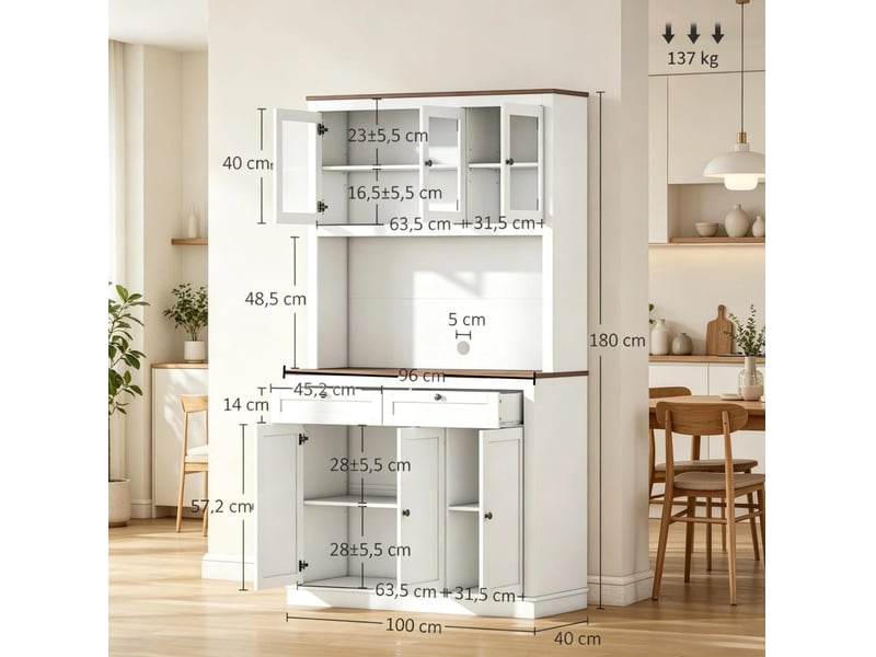  Buffet de cuisine avec rangements et tiroirs 100 cm evryae  - Conforama D