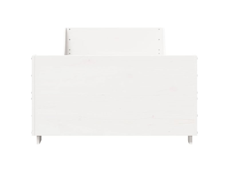  Lit simple- lit adulte -  cadre de lit sans matelas blanc 100x200 cm bois de pin massif  - Conforama C