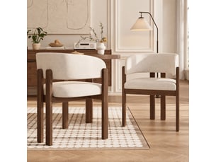 Chaise de salle à manger 60x51x80 cm - lot de 2 - bouclette - confort quotidien - design moderne - pour salle à manger - assise rembourrée - noyer