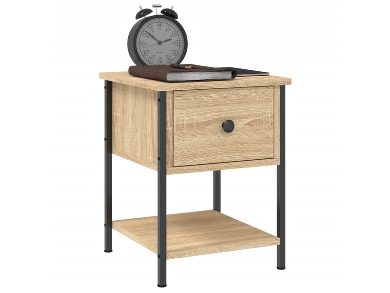  Lot de 2 tables de chevet - cabinet de chevet - table de nuit chêne sonoma 34x35,5x45 cm  - Conforama C