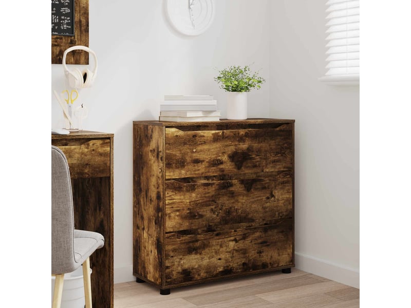  Armoire de rangement, commode de rangement 80 x 31 x 81 cm bois d'ingénierie shl8214  - Conforama E