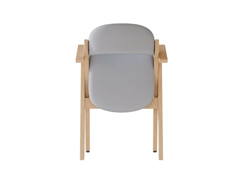  Lot de 4 chaises de salle à manger pliantes avec accoudoirs en bois et lin gris  - Conforama A