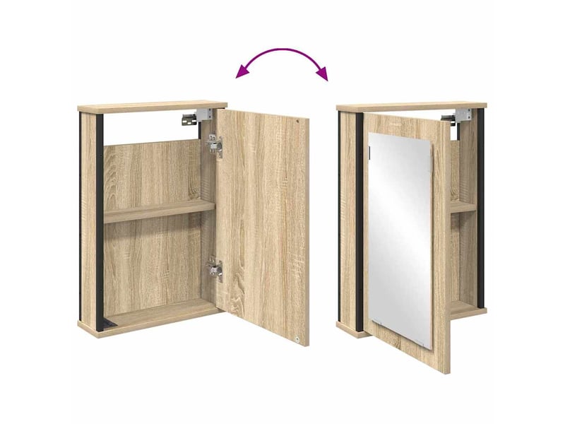  Ensemble de mobilier de salle de bain 4 pc chêne sonoma cf64518  - Conforama E