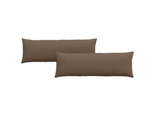 Lot de 2 coussins de canapé, coussins décoratifs tissu marron 120 x 40 cm cf58897